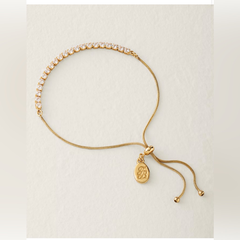 Tommy Bahama Hibiscus Charm Cup Chain Gold Pull Tie Bracelet
